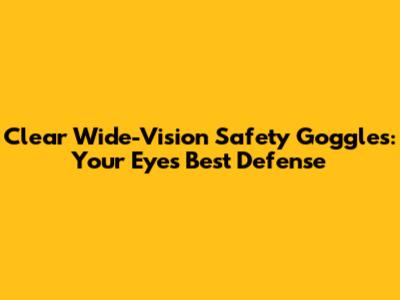 Clear Wide-Vision Safety Goggles: Your Eyes' Best Defense