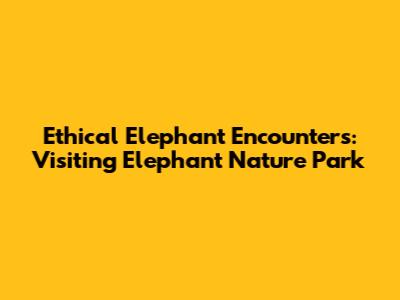 Ethical Elephant Encounters: Visiting Elephant Nature Park